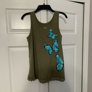 justice army green tank top